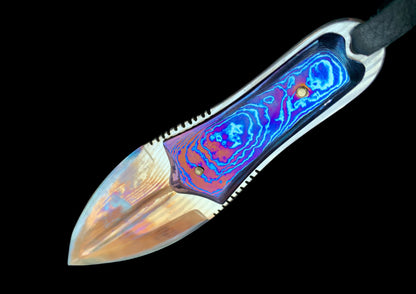 Hand Forged Boot Knife with Timascus Scales