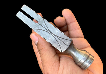 Standard Size Damascus Steel Hammer — Hand Forged