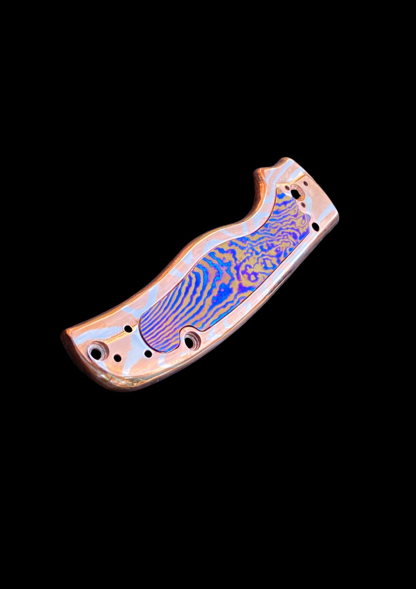 Spyderco Shaman Mokume Gane Both Side Scales with Mokuti Inlays