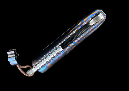 Hand Forged Timascus Scales Fruits Kitchen Knife