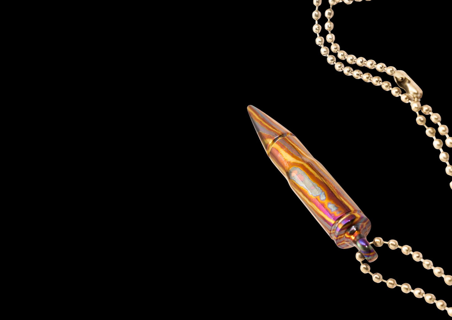 MokuTi Bullet Pendant Necklace — Hand Forged Titanium EDC Jewelry