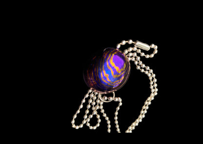 Handmade Timascus 8mm Deep Carry Worry Pendant Necklace