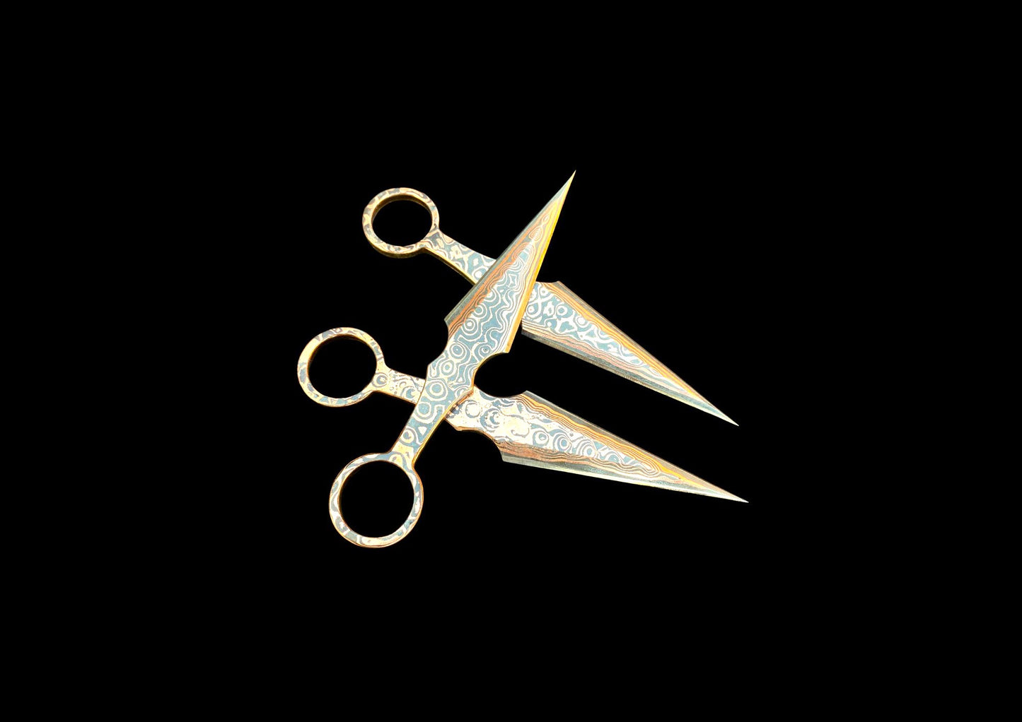 Hand Forged 3Pcs Set Copper Damascus Throwing Knives