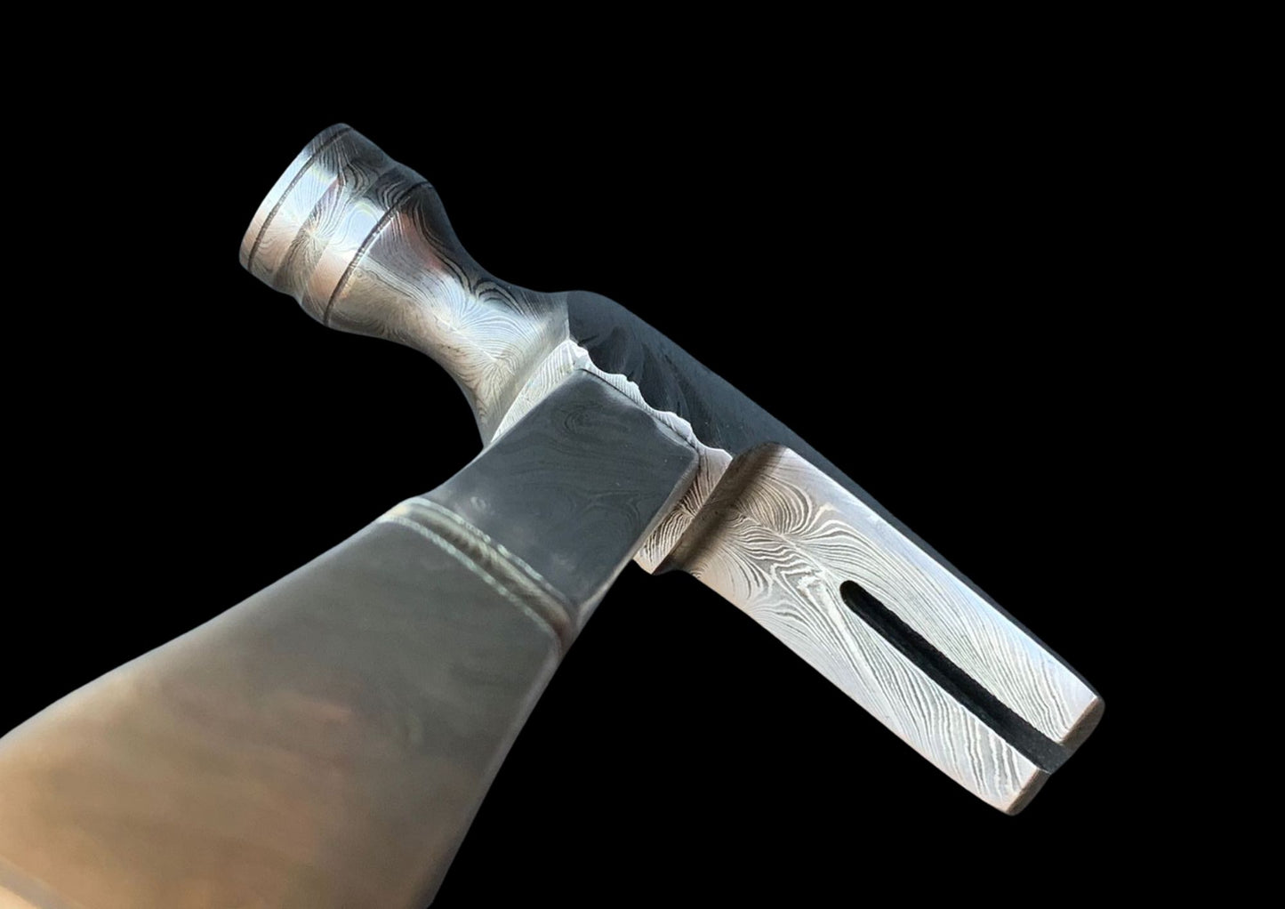 Standard Size Damascus Steel Hammer — Hand Forged