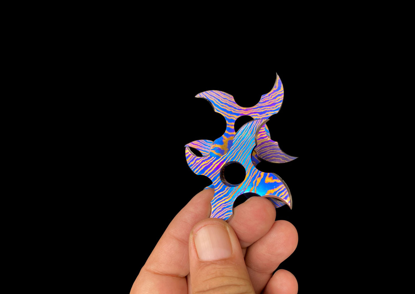 Handmade Timascus Ninja Training Stars — 3-Piece Set
