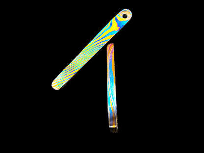 Chris Reeve Umnumzaan MokuTi Timascus Hand-Forged Pocket Clip & Backspacer