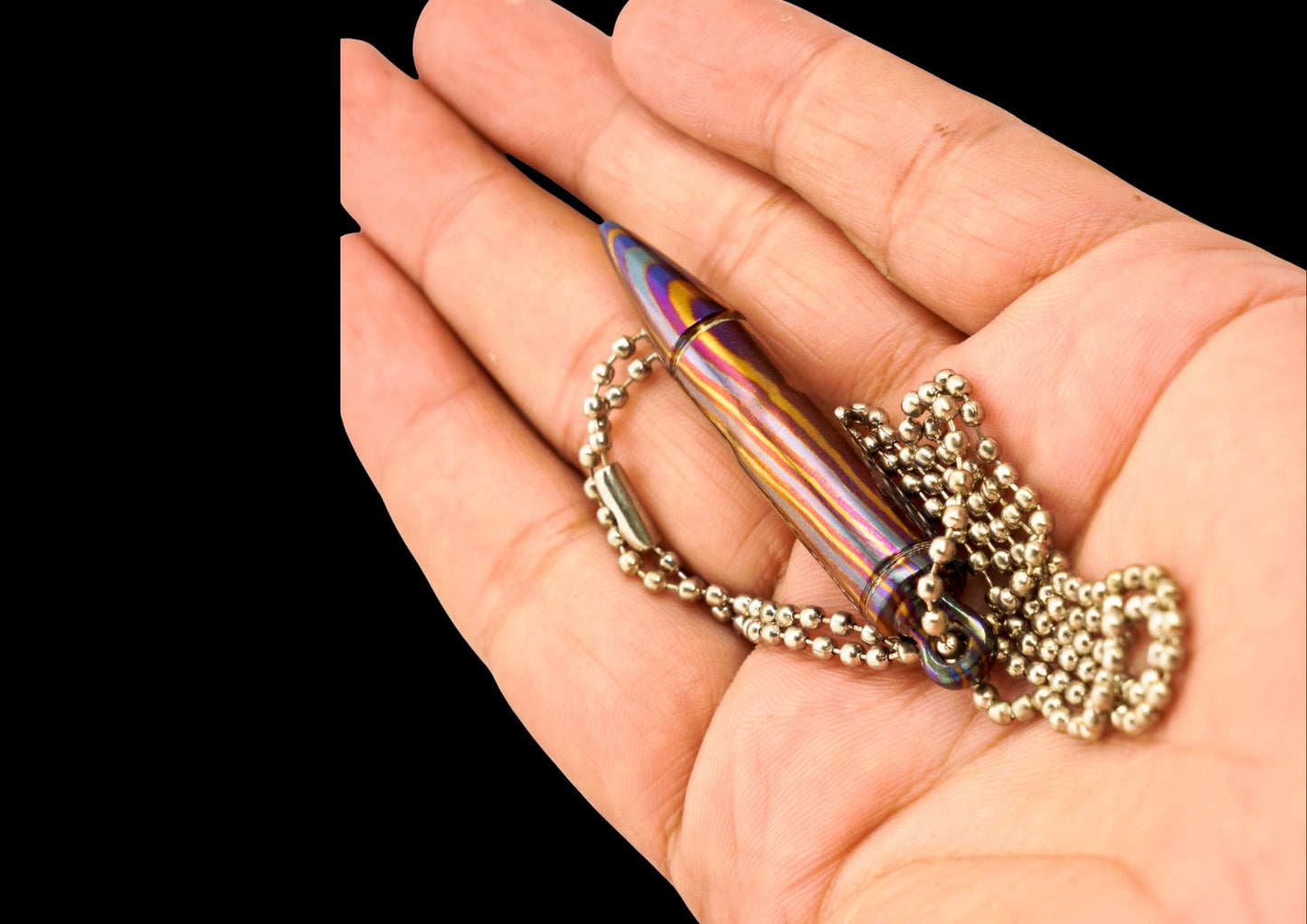 MokuTi Bullet Pendant Necklace — Hand Forged Titanium EDC Jewelry