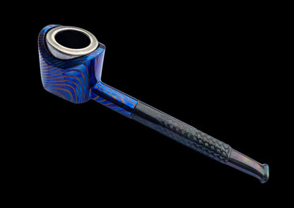 Hand Forged Timascus Head Smoke Pipe — Limited Edition