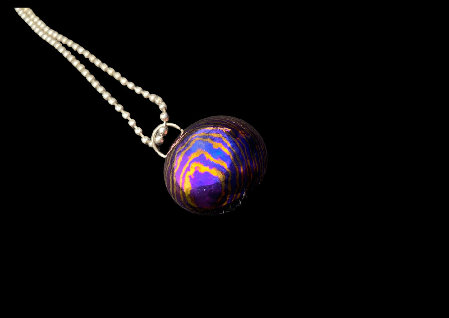 Handmade Timascus 8mm Deep Carry Worry Pendant Necklace