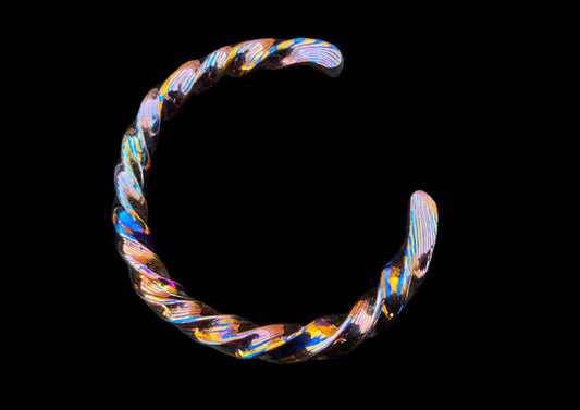Hand Twist One of a Kind Cuff Bracelet – Mokume Gane | Mokuti | Timascus | SS Damascus