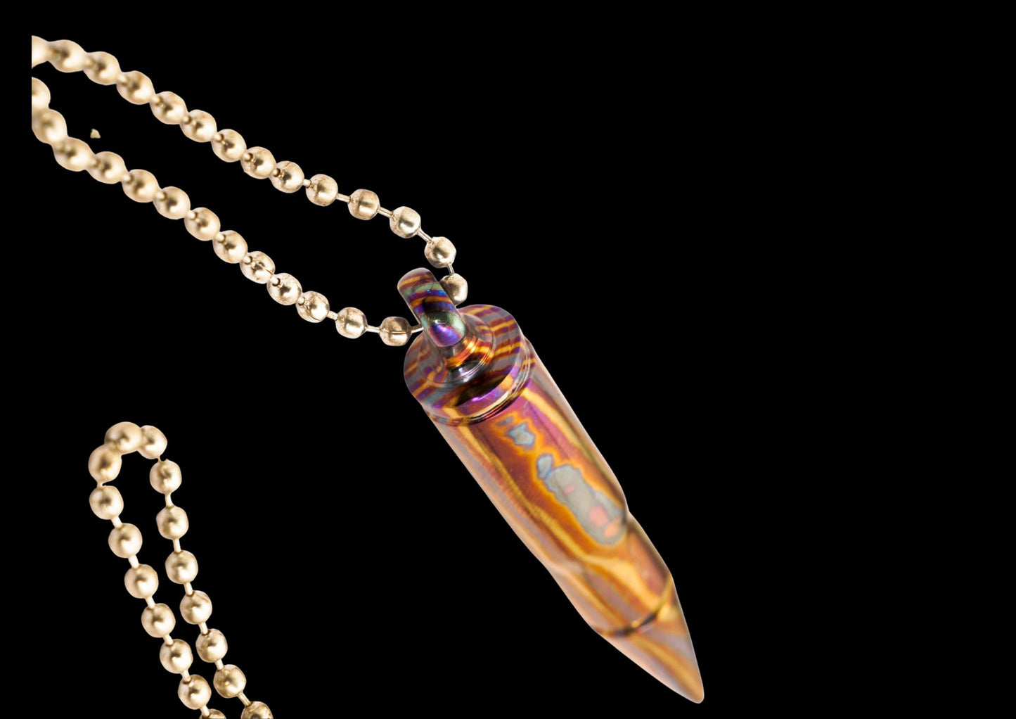 MokuTi Bullet Pendant Necklace — Hand Forged Titanium EDC Jewelry