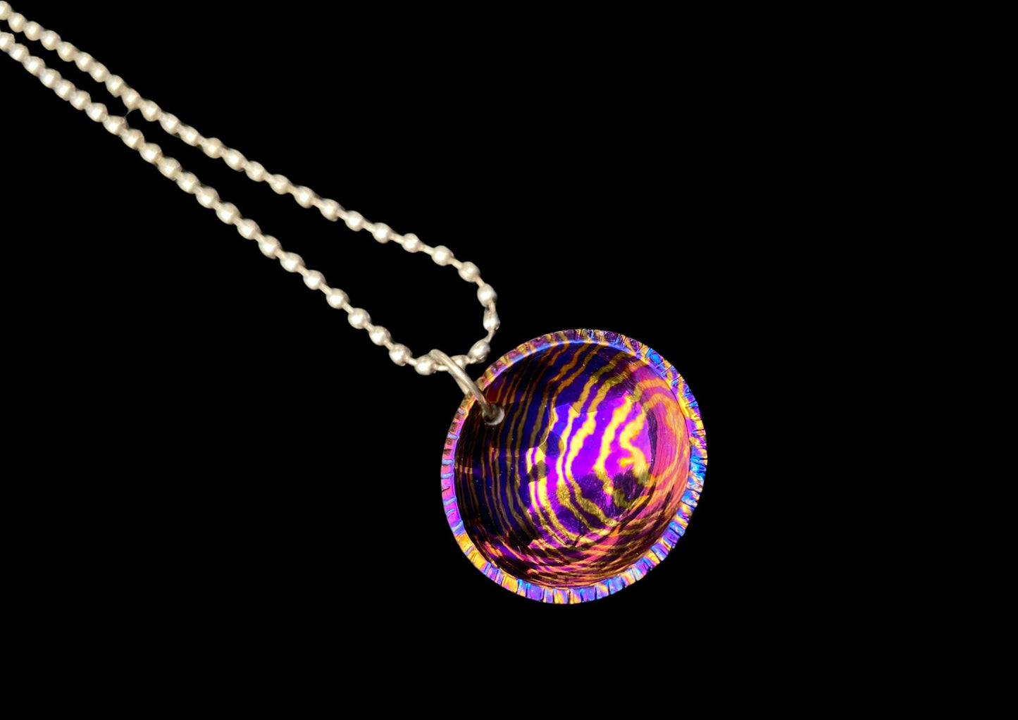 Handmade Timascus 8mm Deep Carry Worry Pendant Necklace