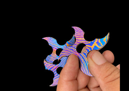 Handmade Timascus Ninja Training Stars — 3-Piece Set
