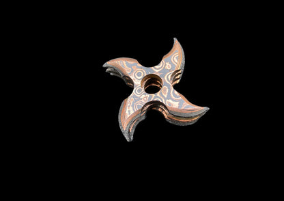 Hand Forged Copper Damascus Throwing Stars Set