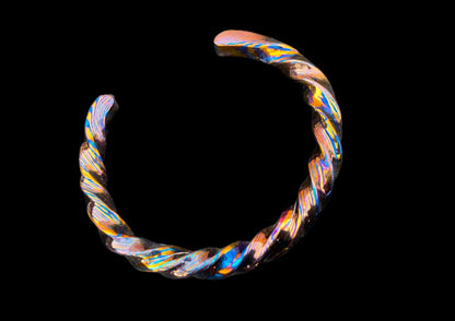 Hand Twist One of a Kind Cuff Bracelet – Mokume Gane | Mokuti | Timascus | SS Damascus