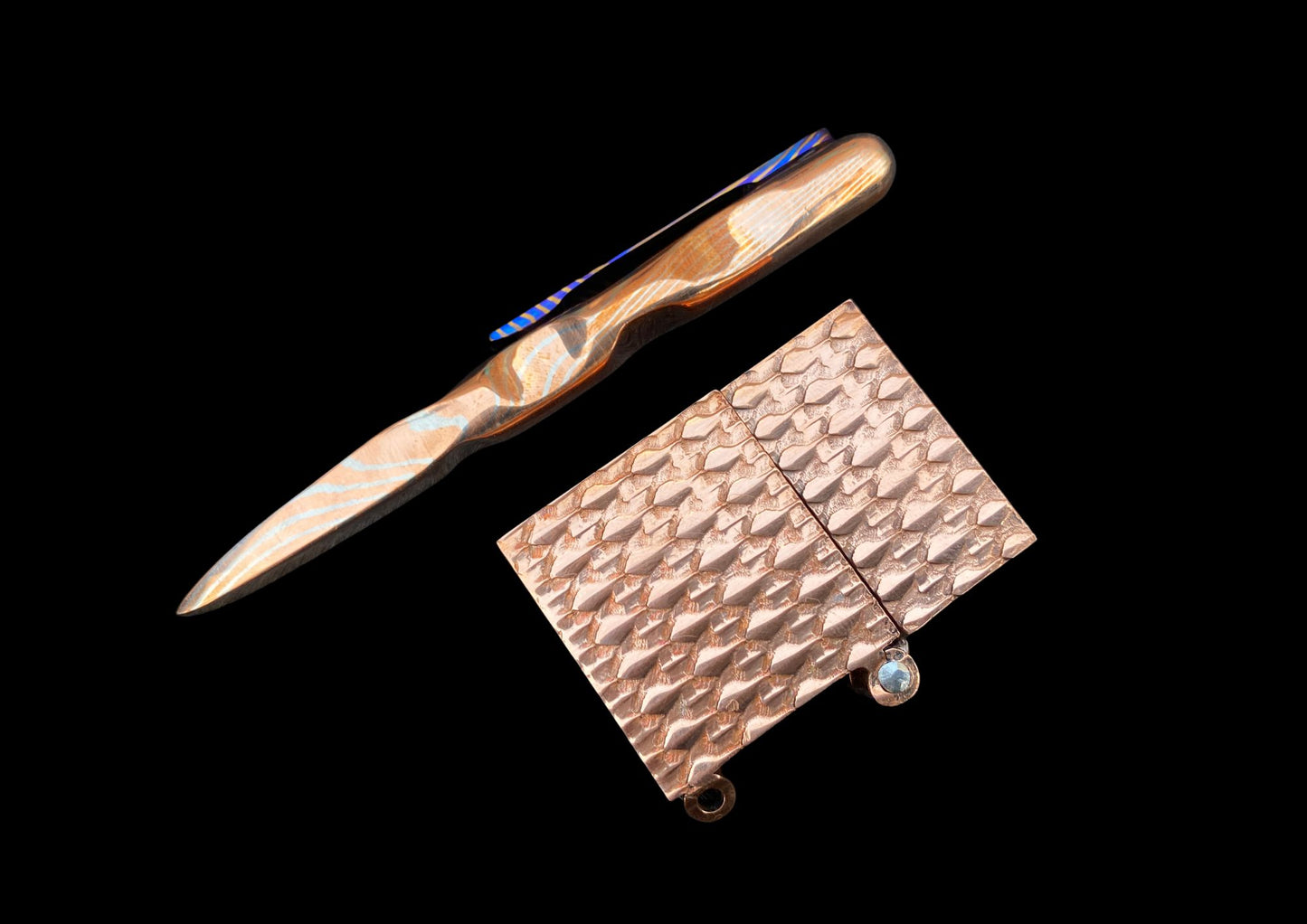 EDC Gear Bundle — Mokume Gane Spike & Copper Zippo Case