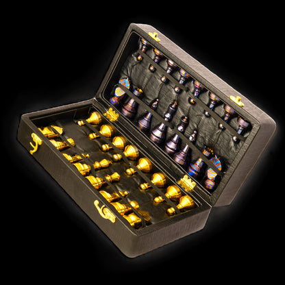 32-Piece Magnetic Chess Set — 16 Mokuti & 16 SS Damascus