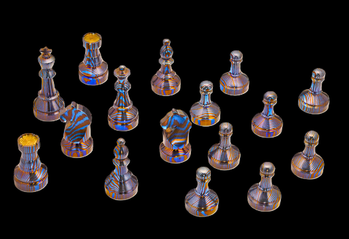 Hand Forged Mokuti Magnetic Chess Set — 16 Pieces
