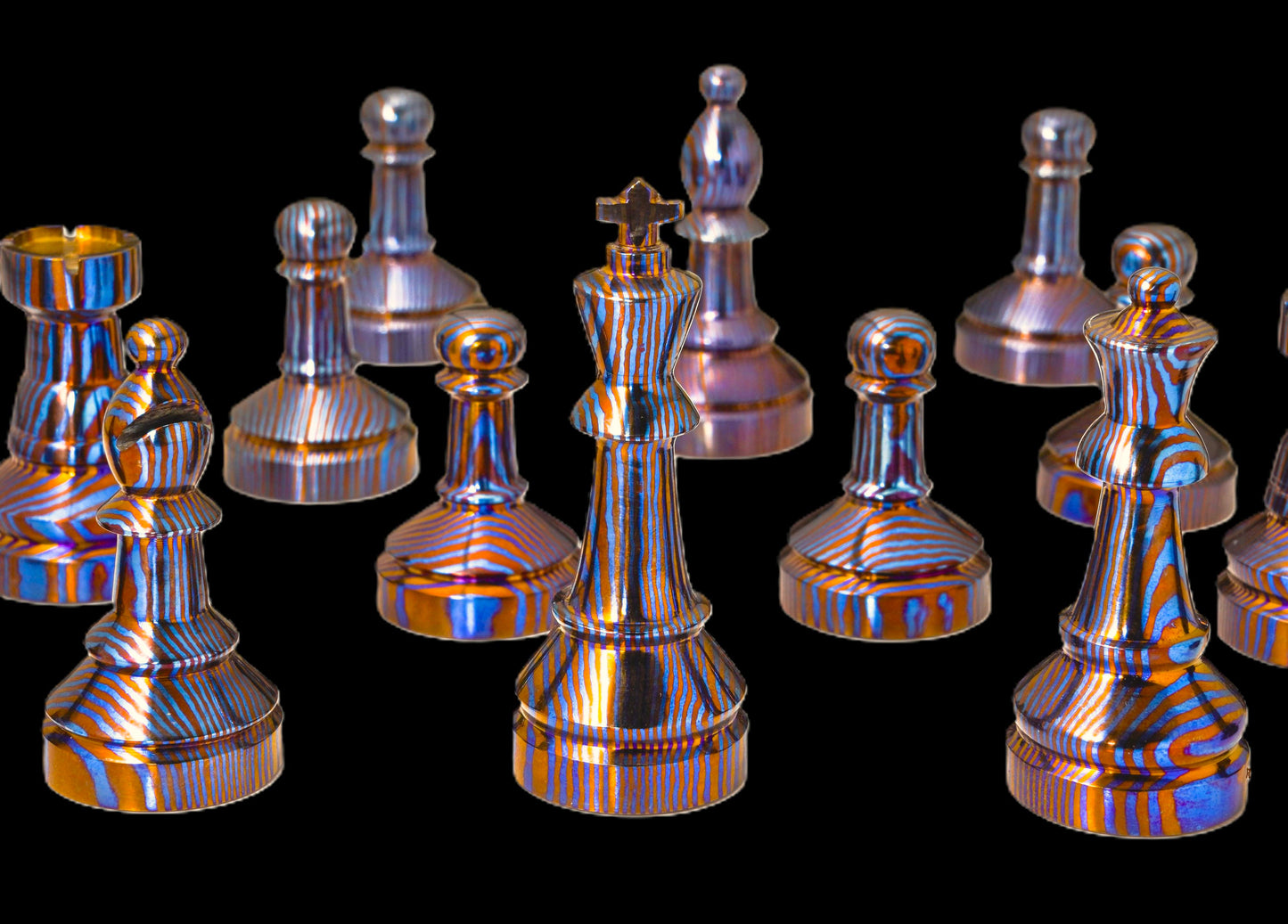 Hand Forged Mokuti Magnetic Chess Set — 16 Pieces