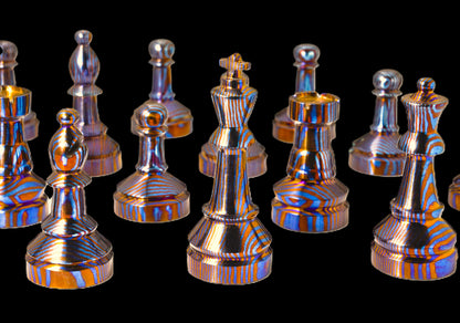 Hand Forged Mokuti Magnetic Chess Set — 16 Pieces