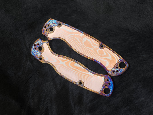 Spyderco Paramilitary 2 – TC4 Titanium Anodized Both-Side Scales with Mokume Gane Inlays