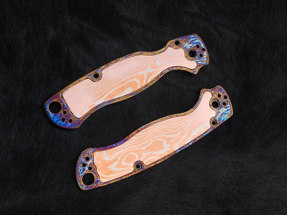 Spyderco Paramilitary 2 – TC4 Titanium Anodized Both-Side Scales with Mokume Gane Inlays