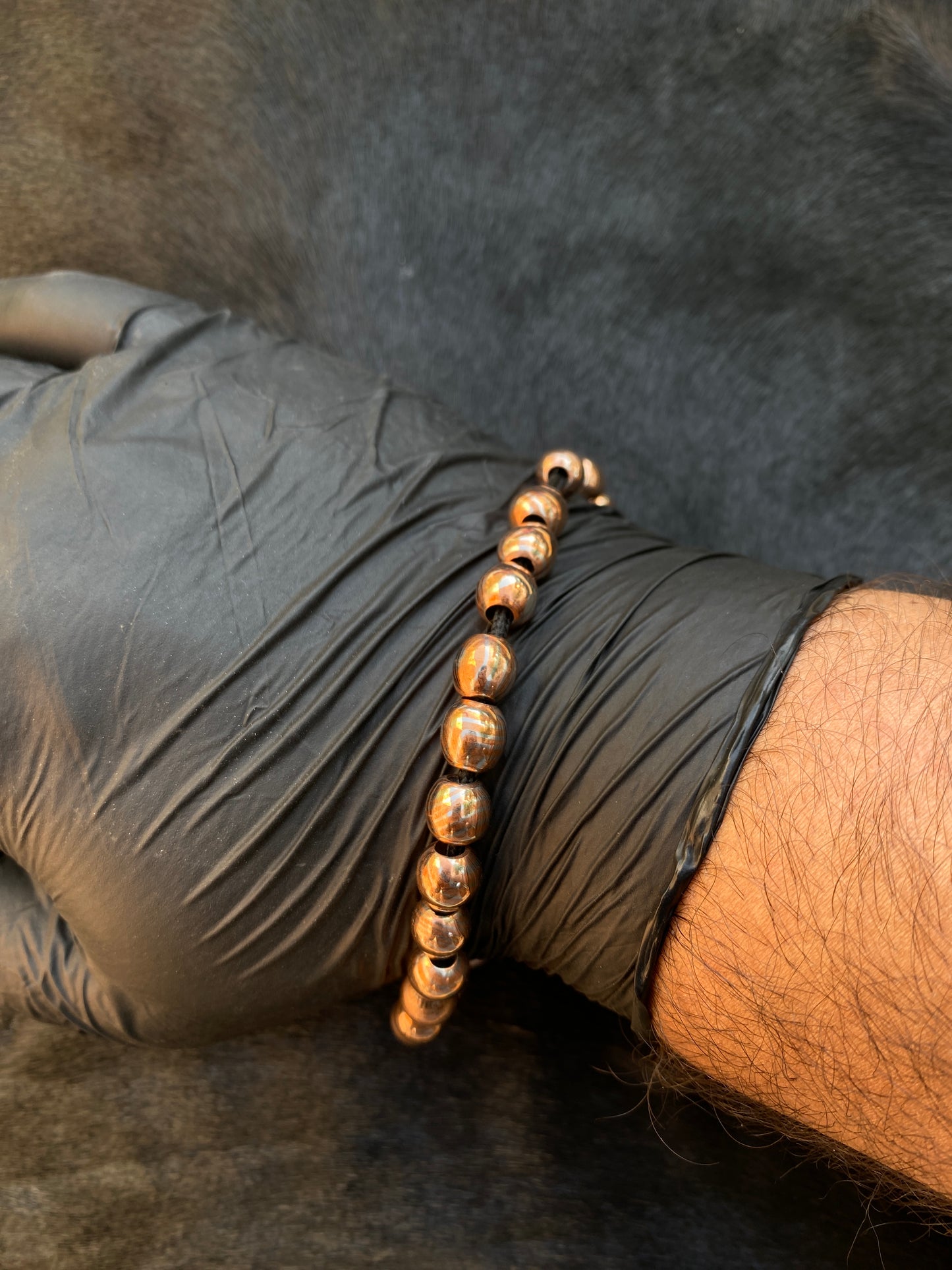 Father's Day Special | 8.5mm Pearl Beaded Bracelet – SS Damascus | Mokuti | Timascus | Mokume Gane