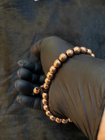 Father's Day Special | 8.5mm Pearl Beaded Bracelet – SS Damascus | Mokuti | Timascus | Mokume Gane
