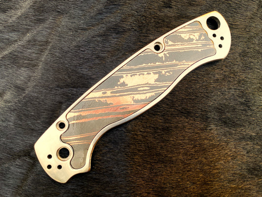 Spyderco Paramilitary 2 Show Side Scale — TC4 Titanium with Copper Damascus Inlay