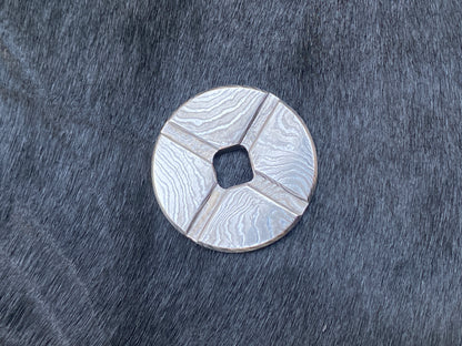 Hand Forged SS Damascus Rust-Free Worry Coin