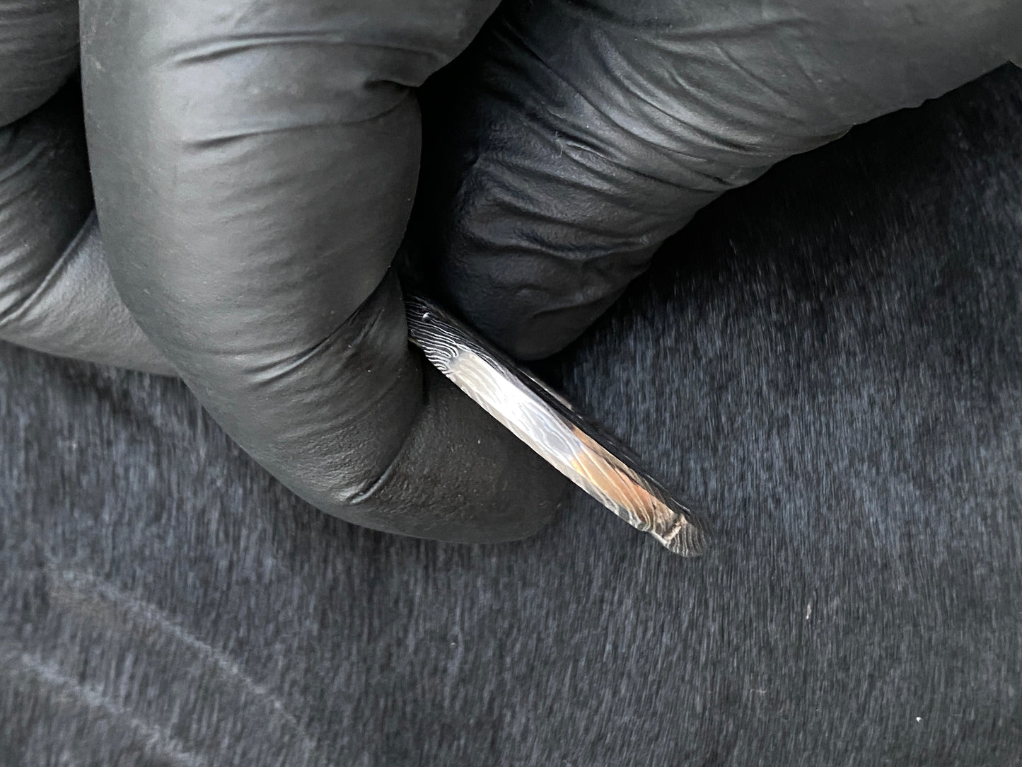 Hand Forged SS Damascus Rust-Free Worry Coin