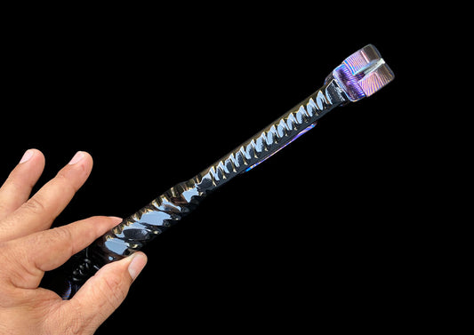 Hand-Forged Damascus Steel Fantasy Battle Axe – Colorful Timascus Handle with Paracord Lanyard