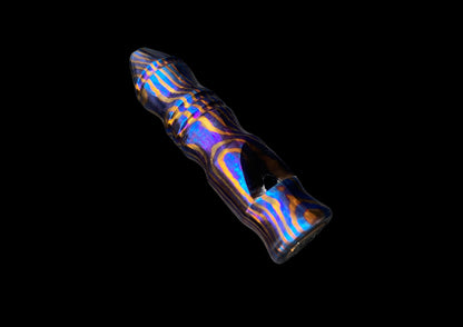 Hand Forged Mokuti Damascus Titanium EDC Whistle