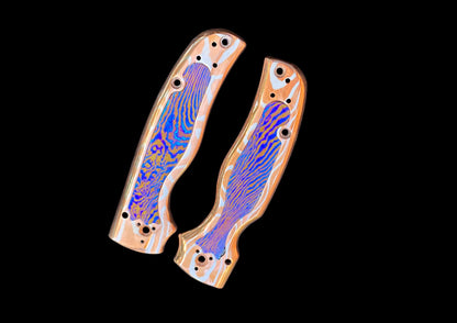 Spyderco Shaman Mokume Gane Both-Side Scales with Mokuti Inlay — The Ultimate Handle Upgrade