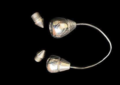 Hand-Forged Damascus Titanium Seashell Drop Earrings – Handmade EDC Shell Earrings