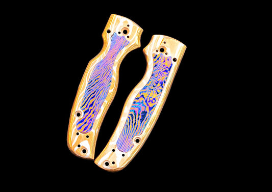 Spyderco Shaman Mokume Gane Both-Side Scales with Mokuti Inlay — The Ultimate Handle Upgrade