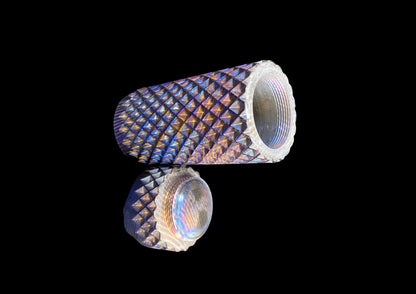 Hand-Forged Mokuti Timascus EDC Fidget Worry Tool – Diamond Knurled Titanium Damascus