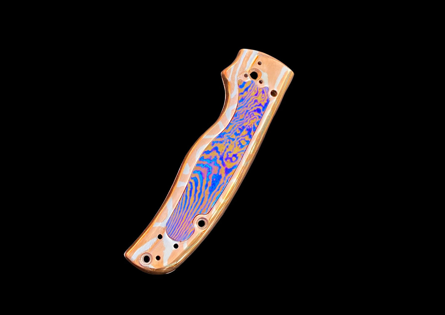Spyderco Shaman Mokume Gane Both-Side Scales with Mokuti Inlay — The Ultimate Handle Upgrade