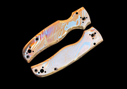 Spyderco Shaman Mokume Gane Both-Side Scales Upgrade — Full Handle Transformation