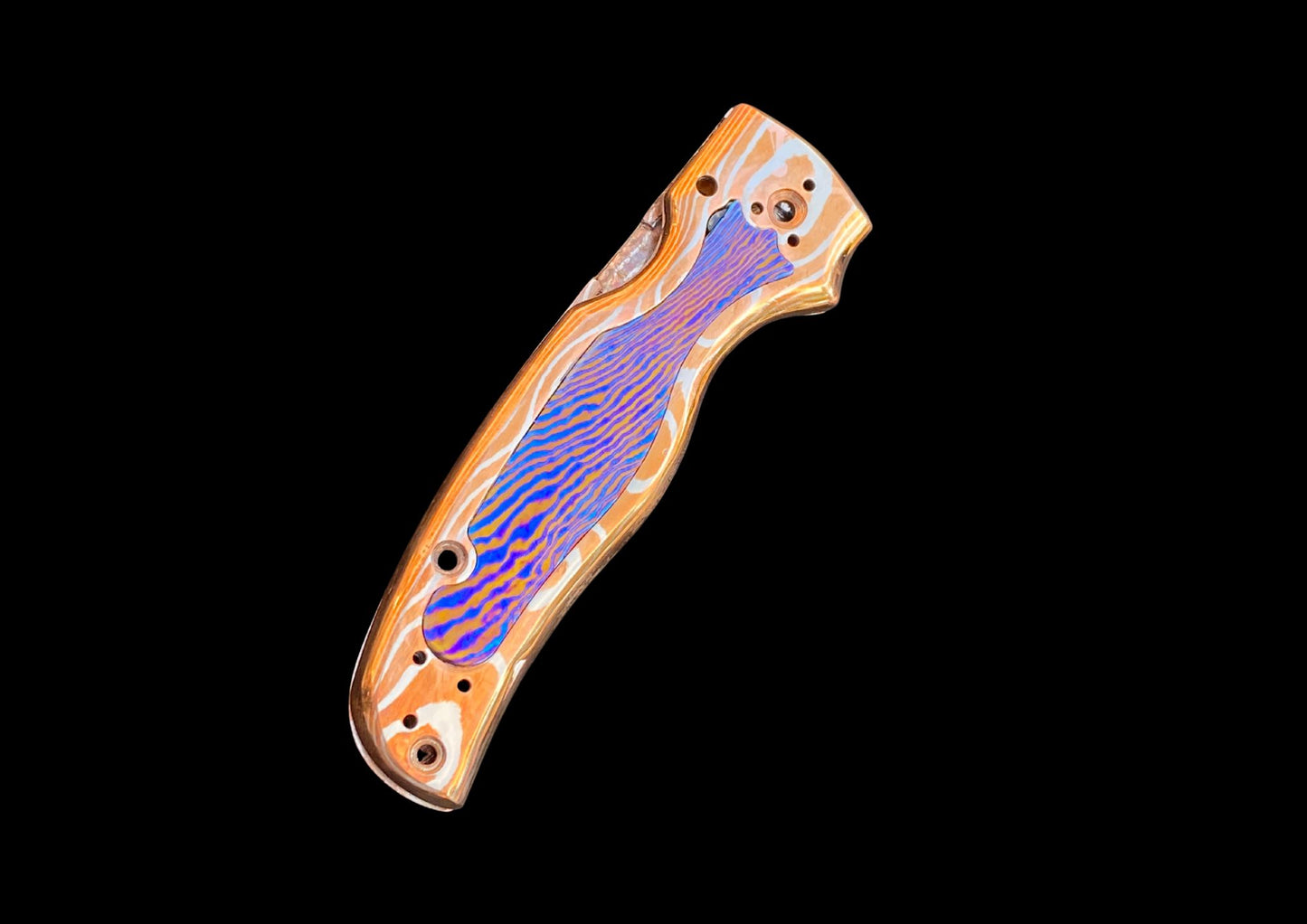 Spyderco Shaman Mokume Gane Both-Side Scales with Mokuti Inlay — The Ultimate Handle Upgrade