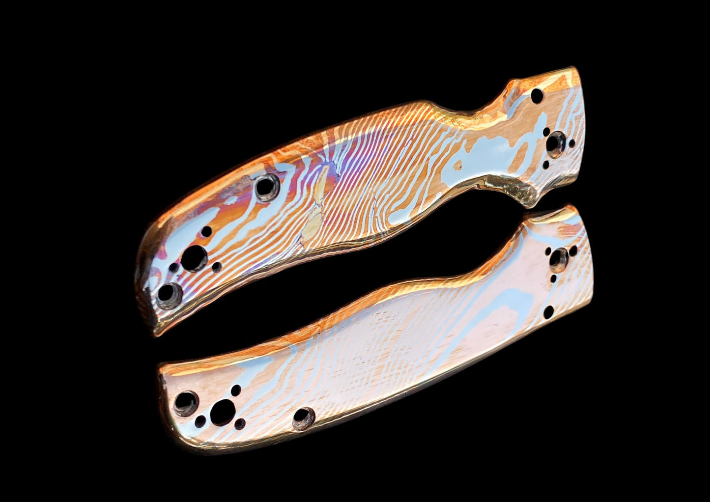 Spyderco Shaman Mokume Gane Both-Side Scales Upgrade — Full Handle Transformation