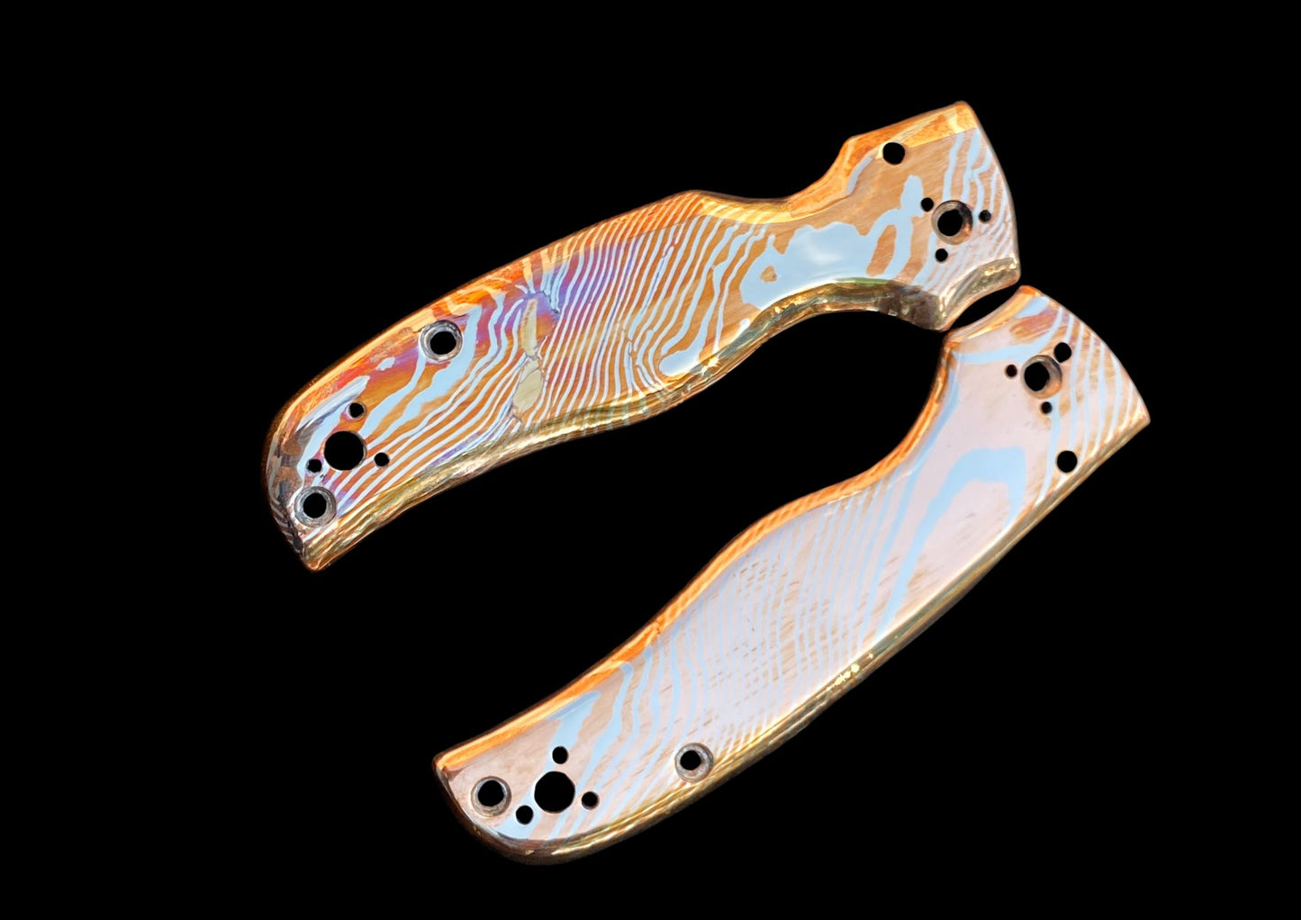 Spyderco Shaman Mokume Gane Both-Side Scales Upgrade — Full Handle Transformation