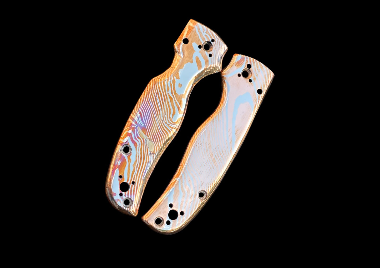 Spyderco Shaman Mokume Gane Both-Side Scales Upgrade — Full Handle Transformation