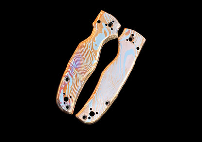 Spyderco Shaman Mokume Gane Both-Side Scales Upgrade — Full Handle Transformation