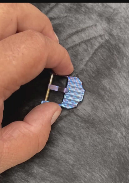Hand Forged Timascus 3D Dragon Skin 24mm Watch Buckle