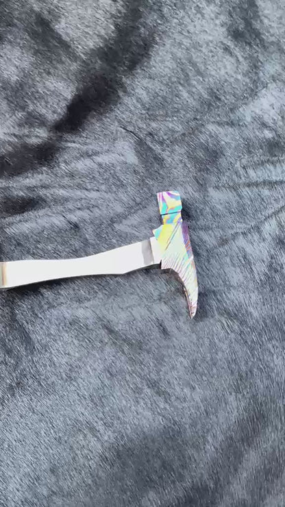 Hand Forged Mokuti Head Tiny Pocket Hammer TC4 Titanium Handle