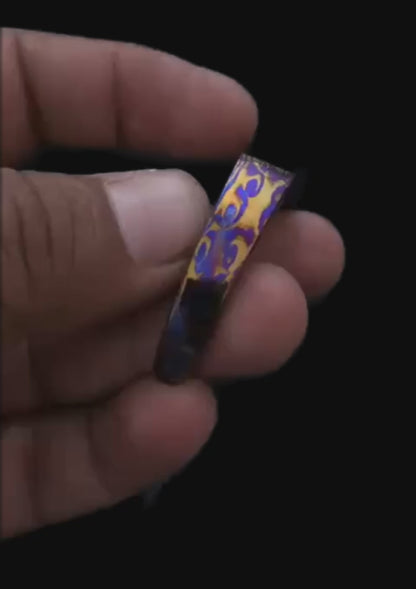 Hand Forged Raindrop Pattern Cuff Bracelet – Mokume Gane | Mokuti | Timascus | SS Damascus