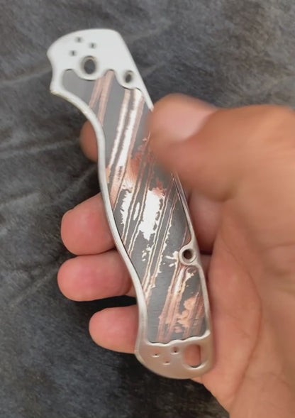 Spyderco Paramilitary 2 Show Side Scale — TC4 Titanium with Copper Damascus Inlay