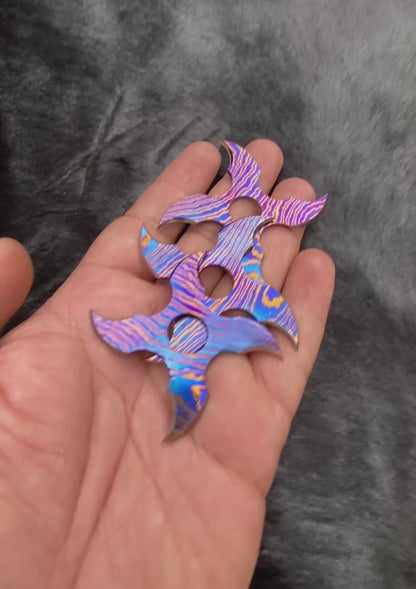 Handmade Timascus Ninja Training Stars — 3-Piece Set