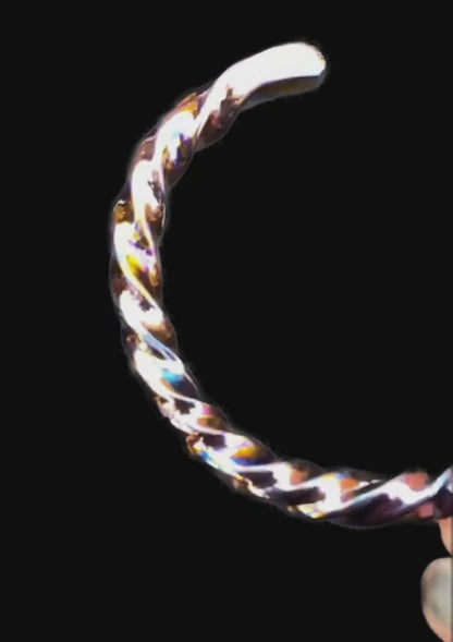 Hand Twist One of a Kind Cuff Bracelet – Mokume Gane | Mokuti | Timascus | SS Damascus